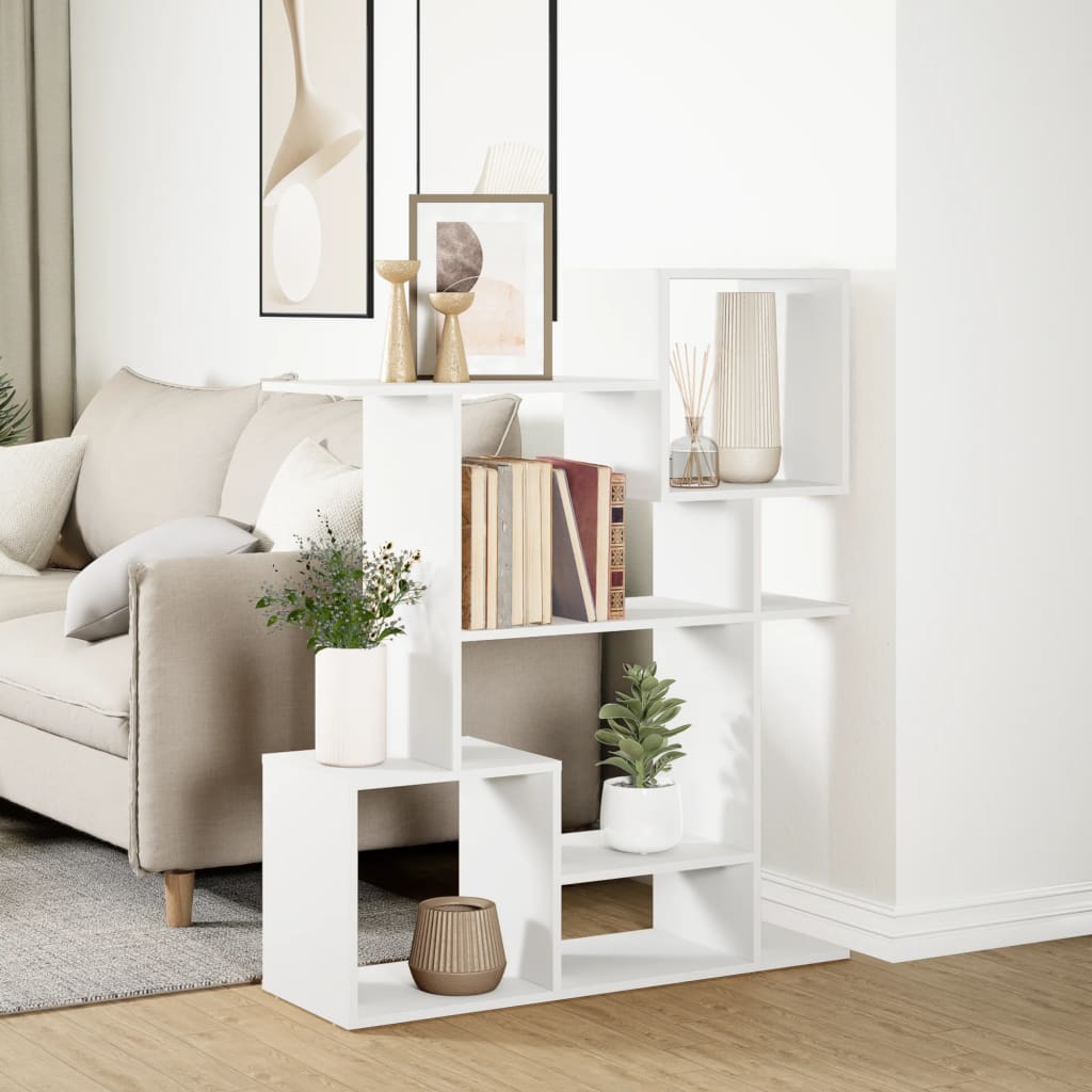 Bookcase/room divider white 92x29x112 cm processed wood