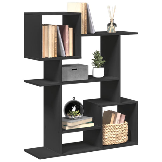 Bibliotecă/separator cameră negru 92x29x112 cm lemn prelucrat