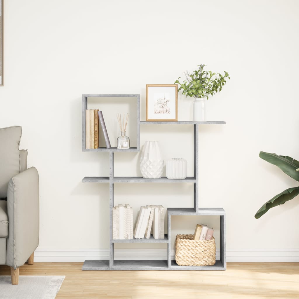 Bookcase/room divider concrete gray 92x29x112 cm wood