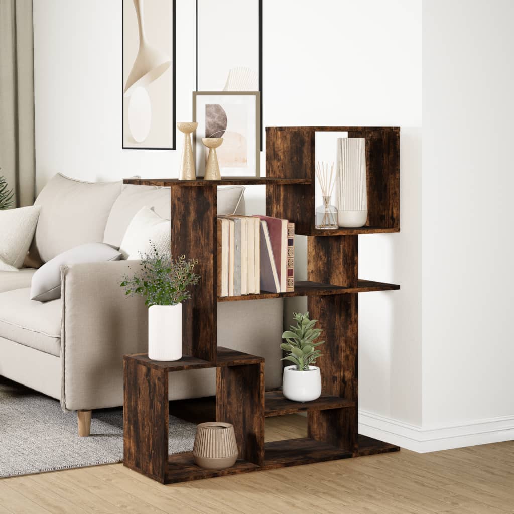 Bookcase/room divider smoky oak 92x29x112 cm wood