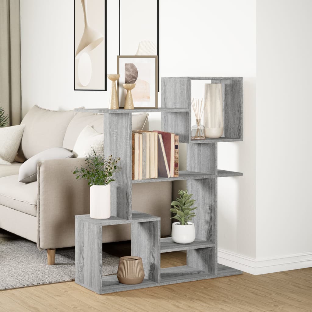 Bookcase/room divider, sonoma gray, 92x29x112 cm, wood