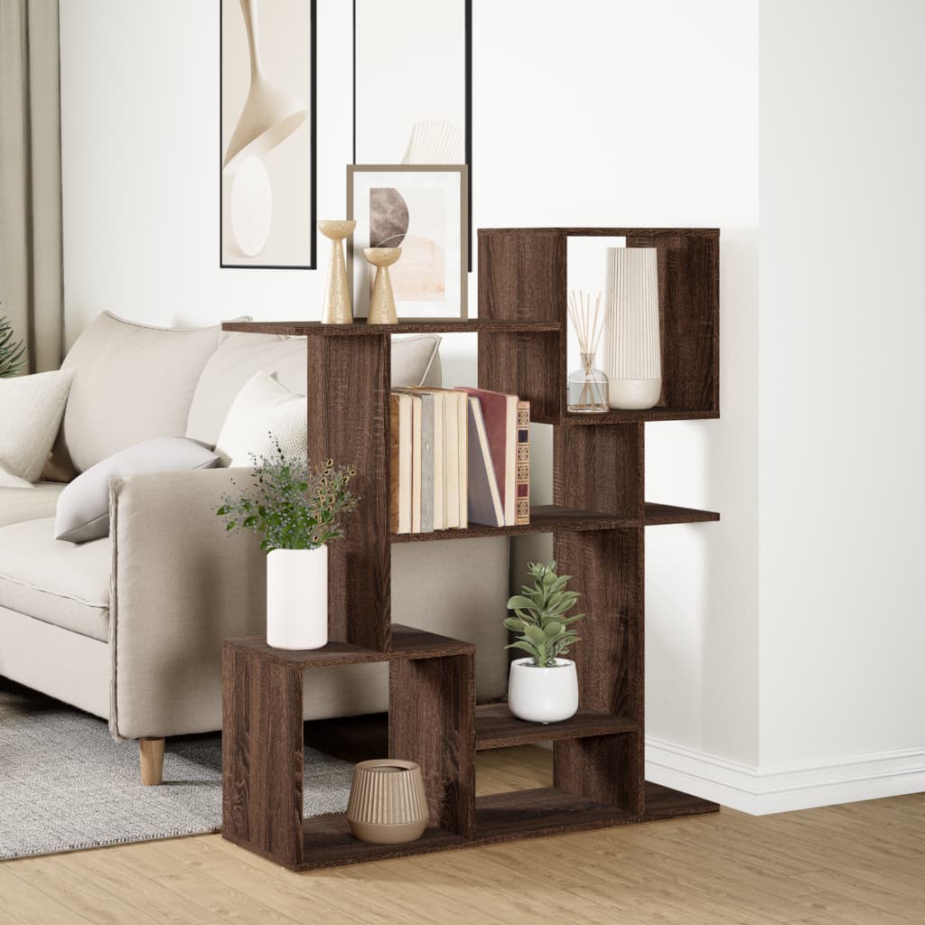 Bookcase/room divider brown oak 92x29x112 cm wood