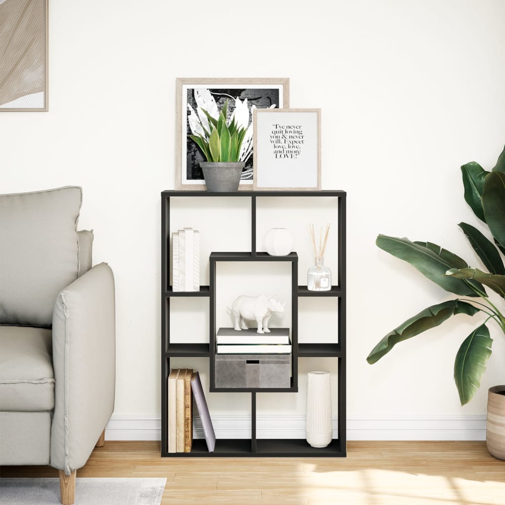 Bookcase, black, 63x20x90 cm, processed wood