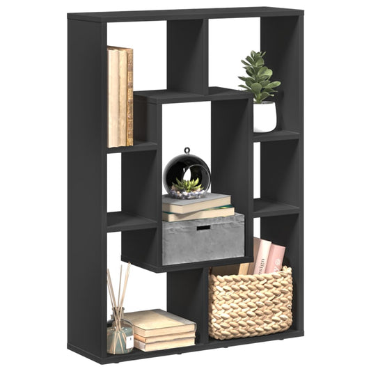 Bookcase, black, 63x20x90 cm, processed wood