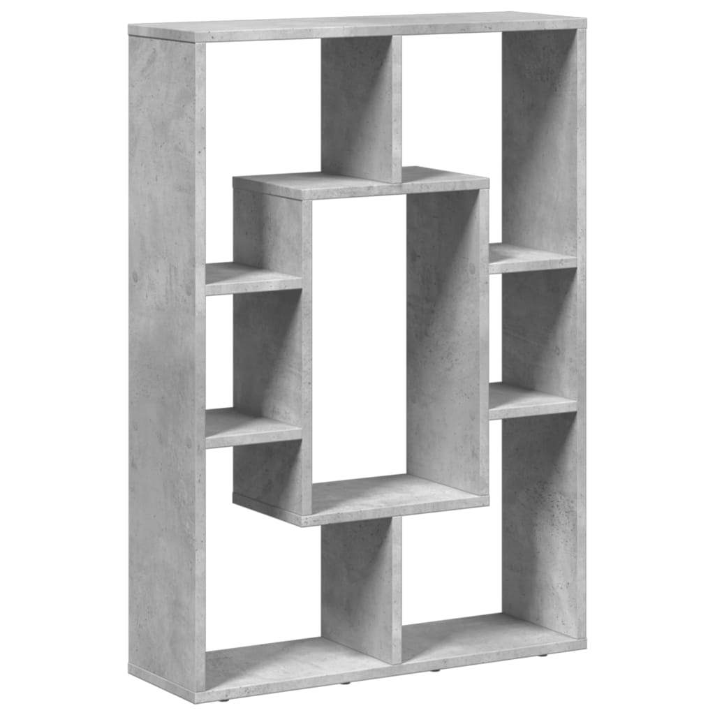 Bibliotecă, gri beton, 63x20x90 cm, lemn prelucrat