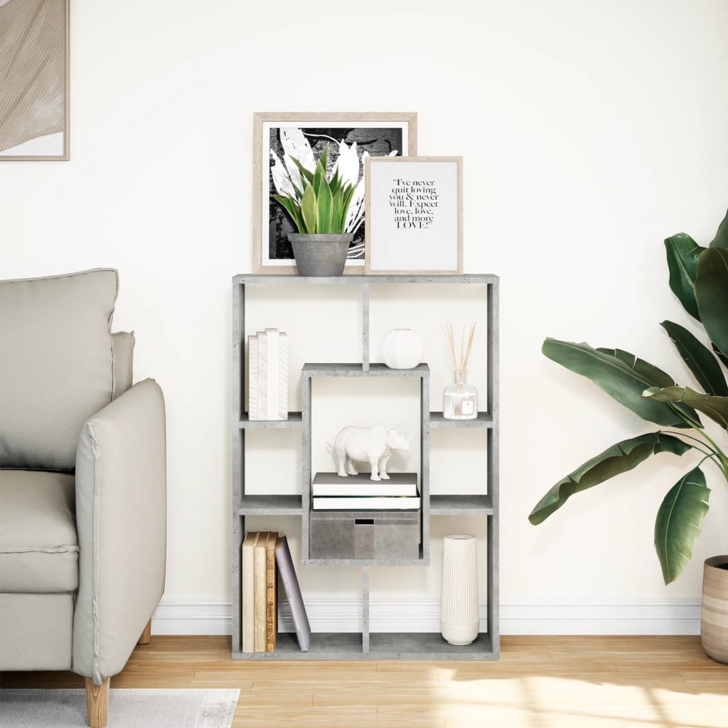 Bookcase, concrete grey, 63x20x90 cm, engineered wood