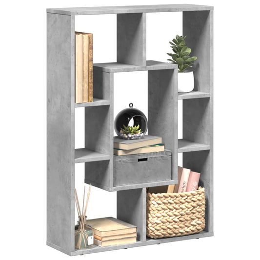 Bookcase, concrete grey, 63x20x90 cm, engineered wood