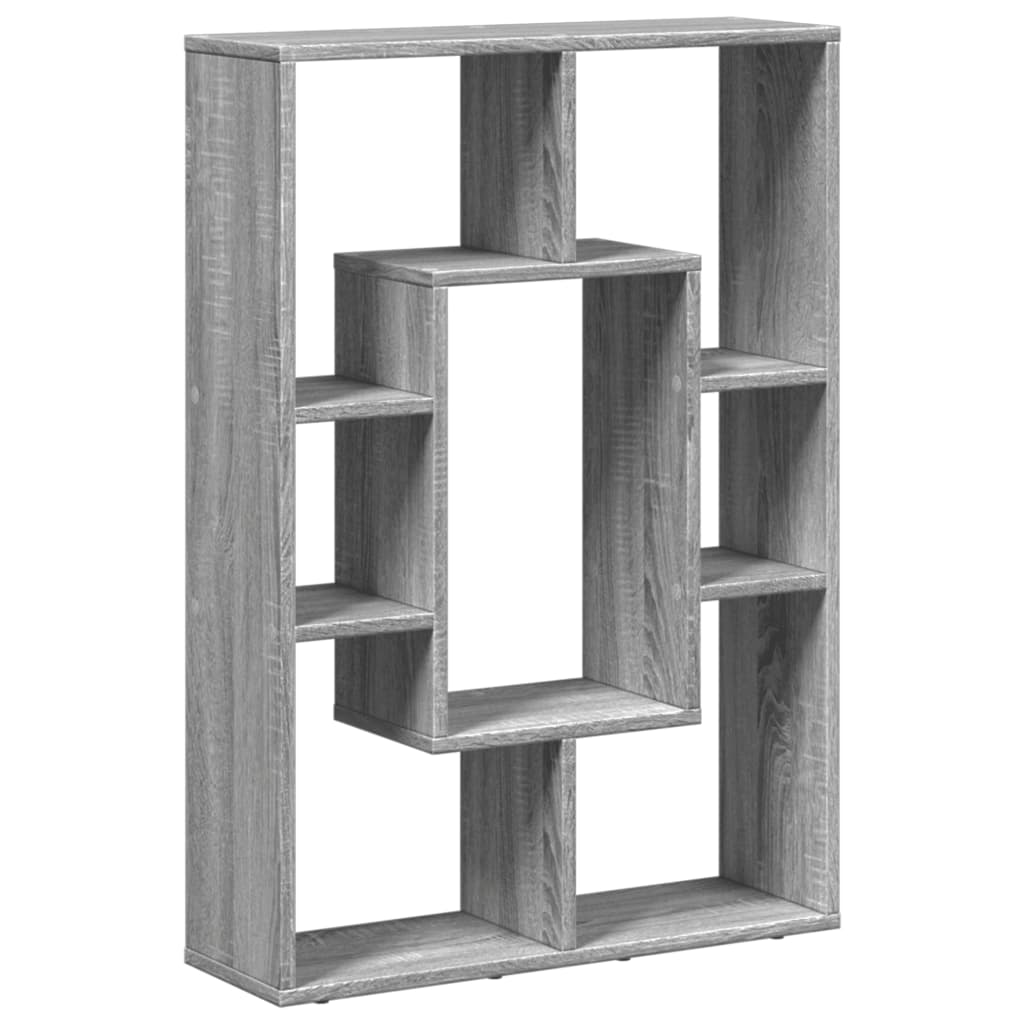 Bookcase, sonoma grey, 63x20x90 cm, engineered wood