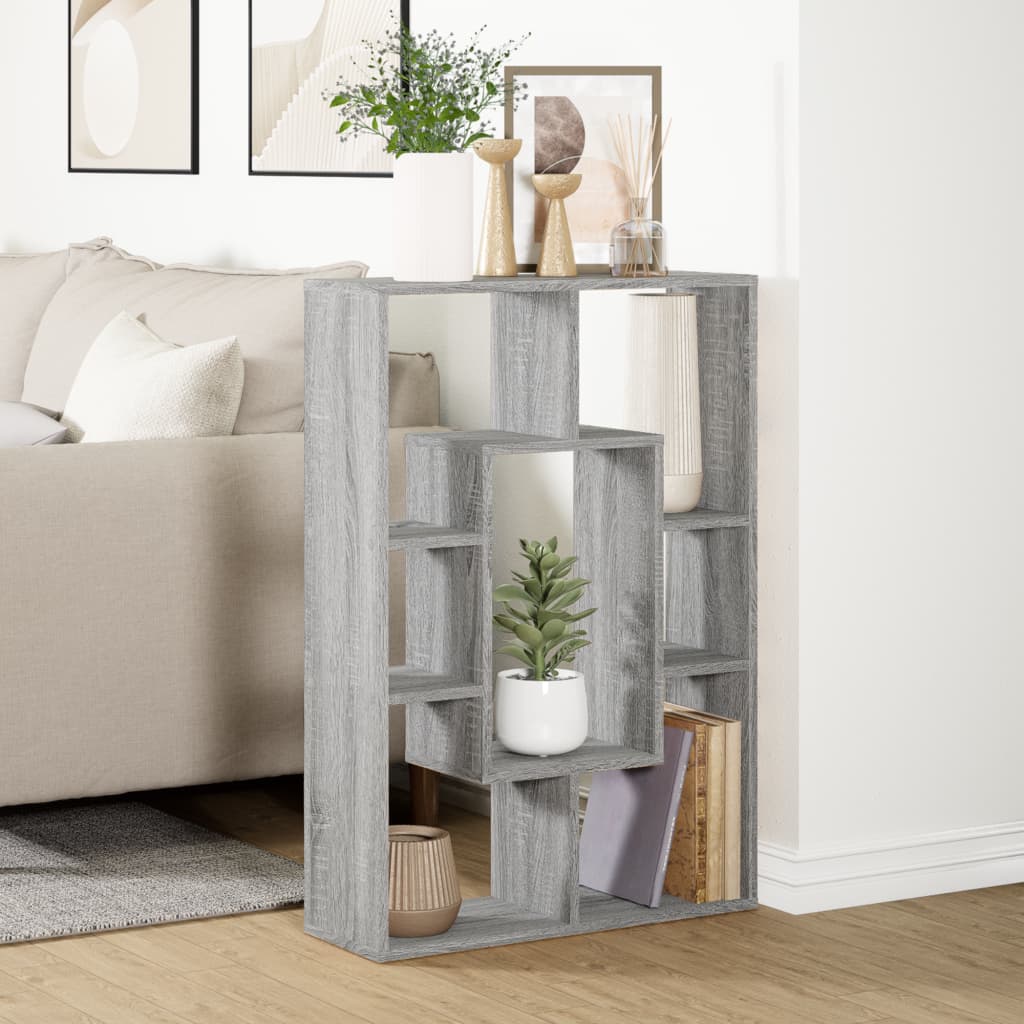 Bookcase, sonoma grey, 63x20x90 cm, engineered wood