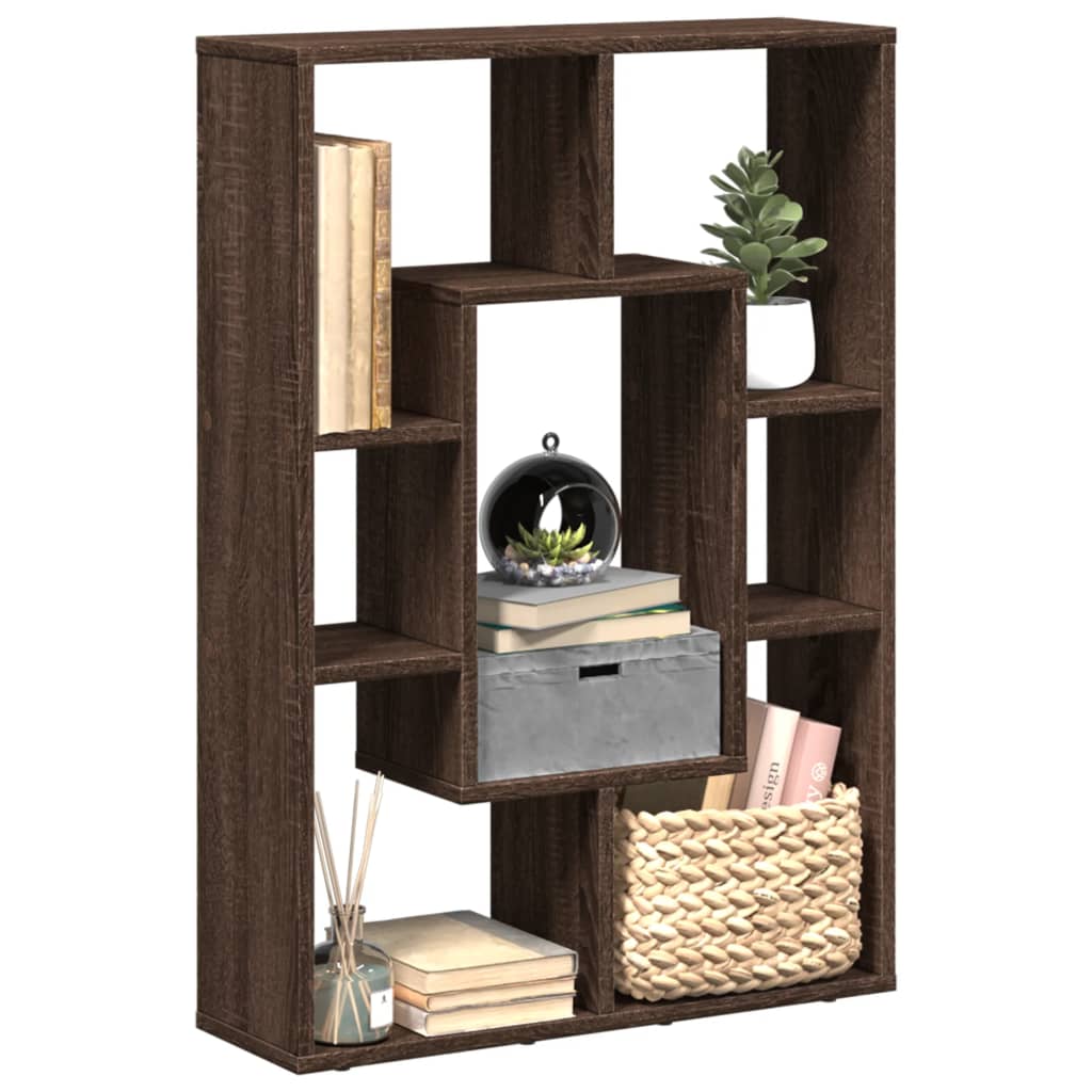 Bookcase, brown oak, 63x20x90 cm, processed wood