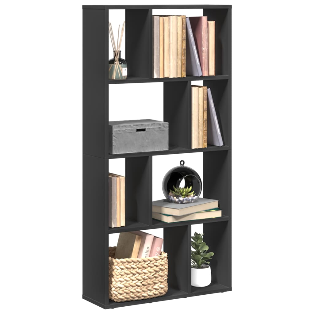 Bookcase, black, 60x20x120 cm, processed wood