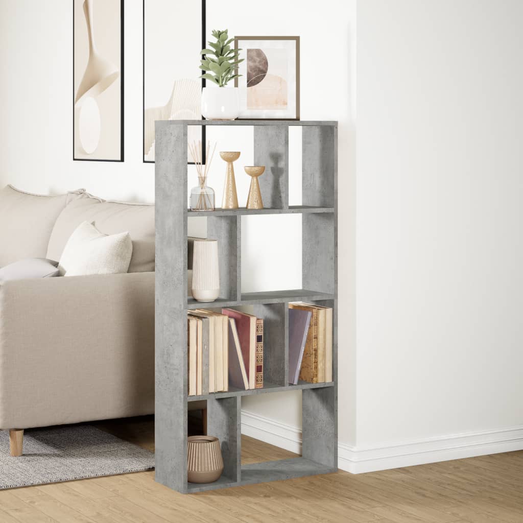 Bookcase, concrete grey, 60x20x120 cm, processed wood