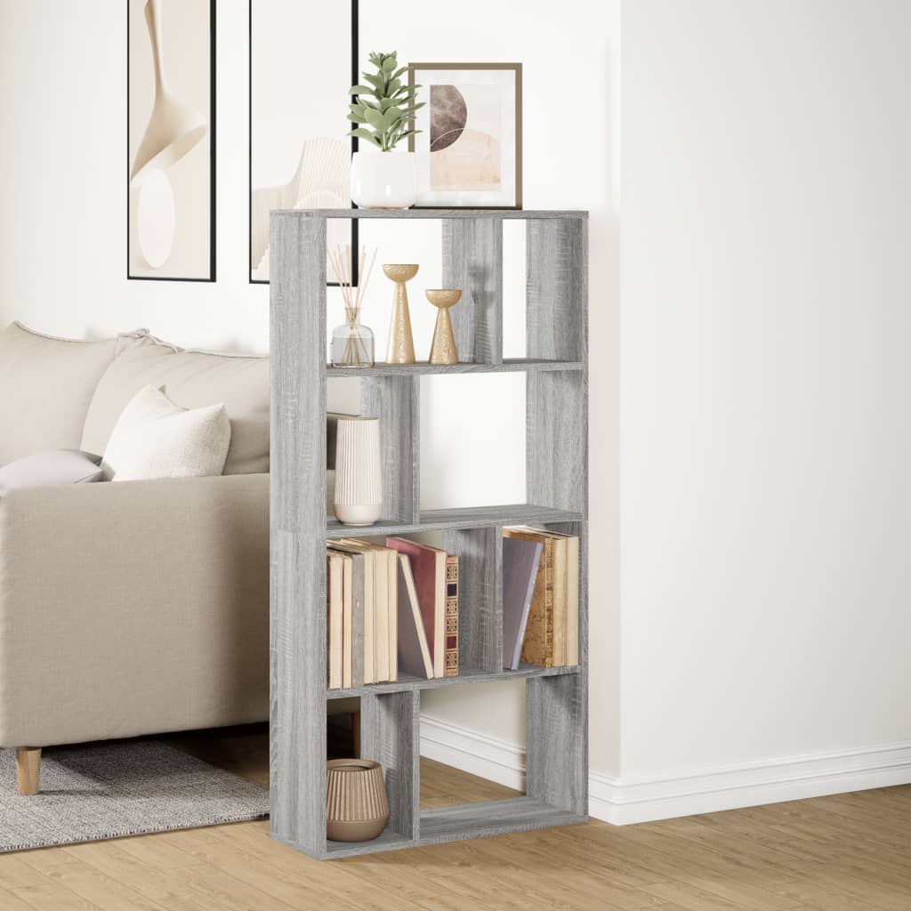 Bookcase, sonoma grey, 60x20x120 cm, engineered wood