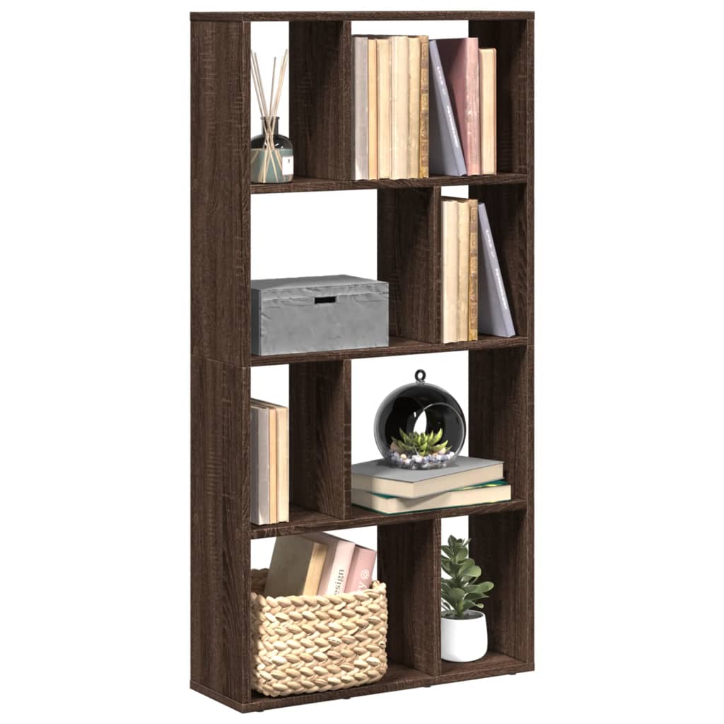 Bookcase, brown oak, 60x20x120 cm, processed wood