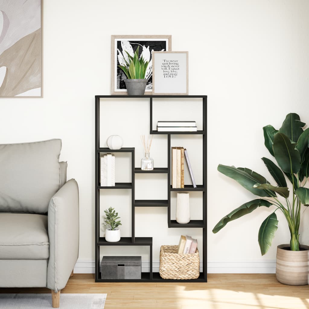 Bookcase, black, 72x20x120 cm, processed wood