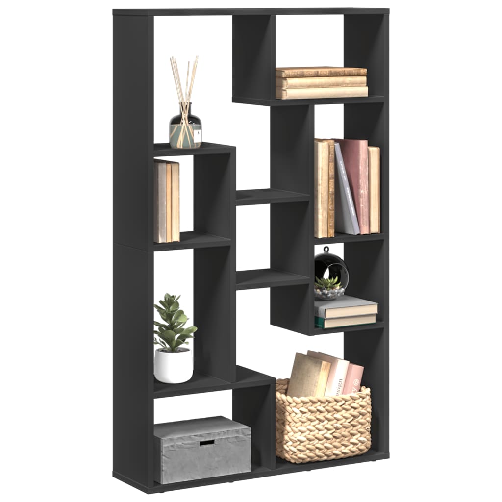 Bookcase, black, 72x20x120 cm, processed wood