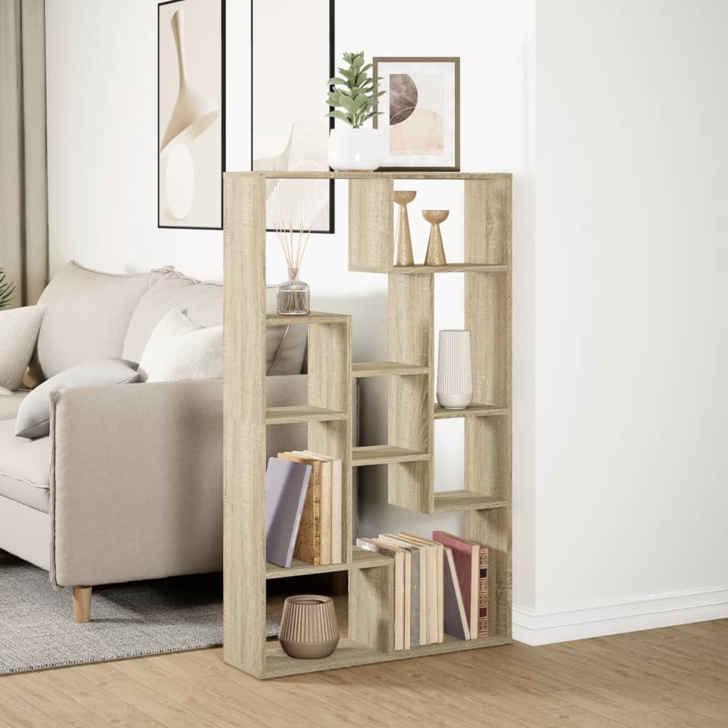 Bookcase, sonoma oak, 72x20x120 cm, processed wood