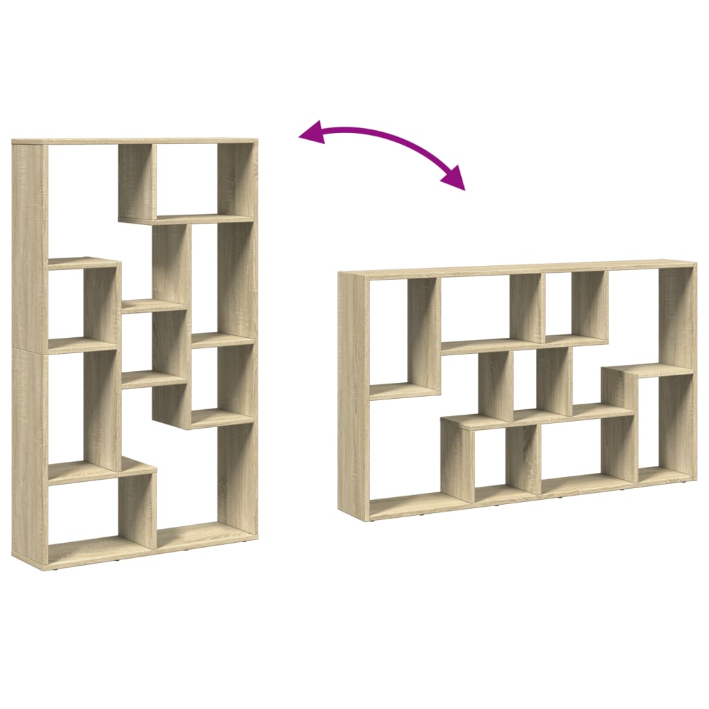 Bookcase, sonoma oak, 72x20x120 cm, processed wood