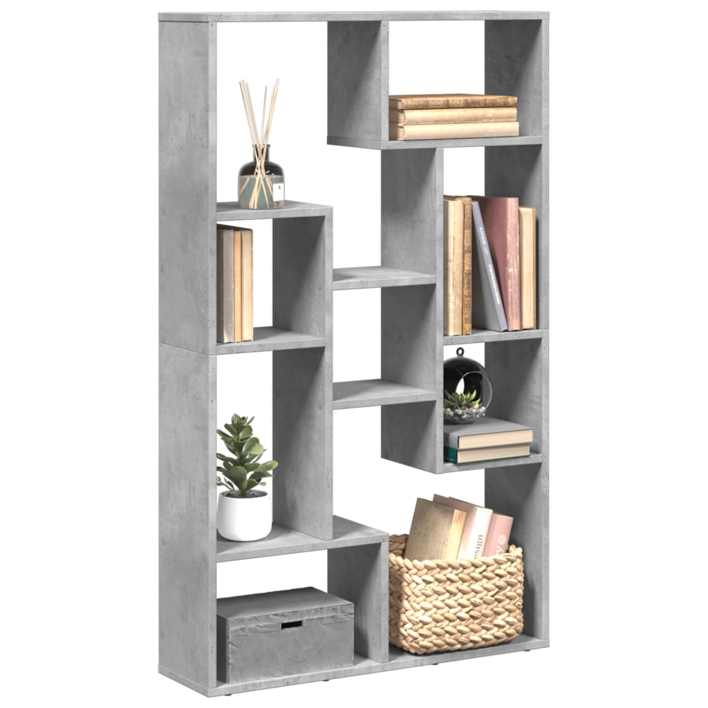 Bookcase, concrete grey, 72x20x120 cm, processed wood