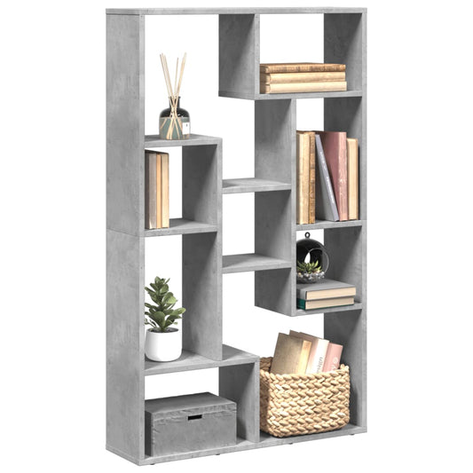 Bookcase, concrete grey, 72x20x120 cm, processed wood