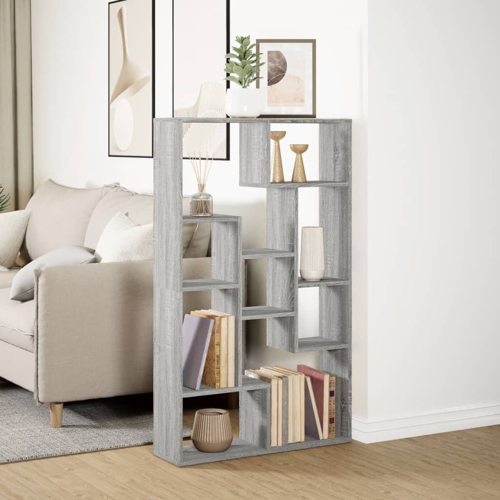 Bookcase, sonoma grey, 72x20x120 cm, engineered wood