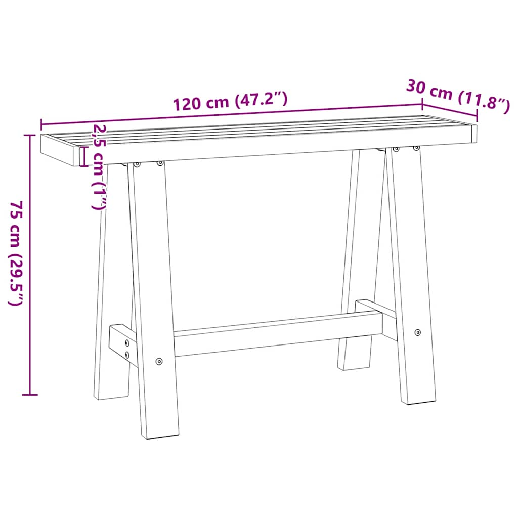 NOAIN Console Table A-shaped legs solid pine wood