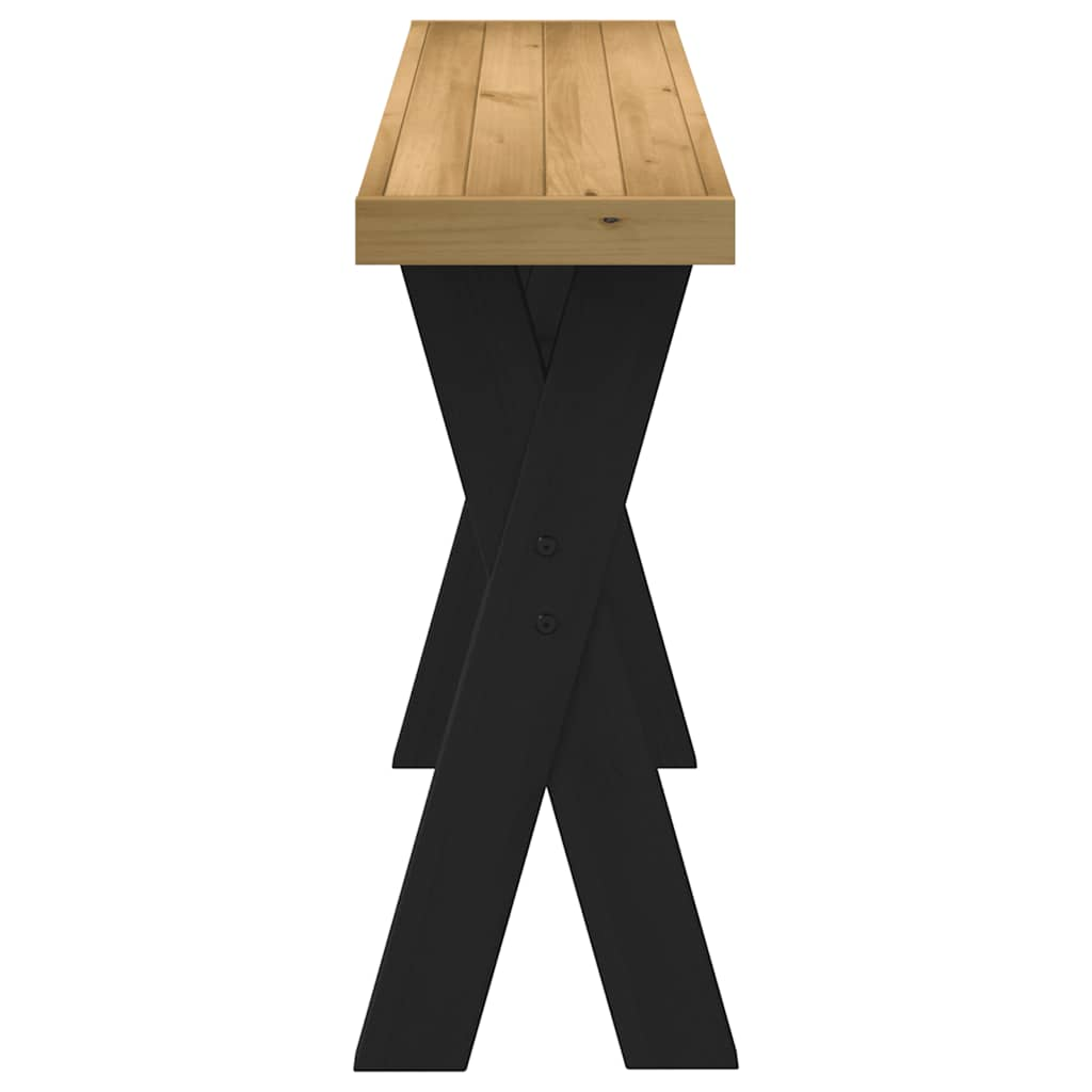 NOAIN Console Table X-shaped legs solid pine wood