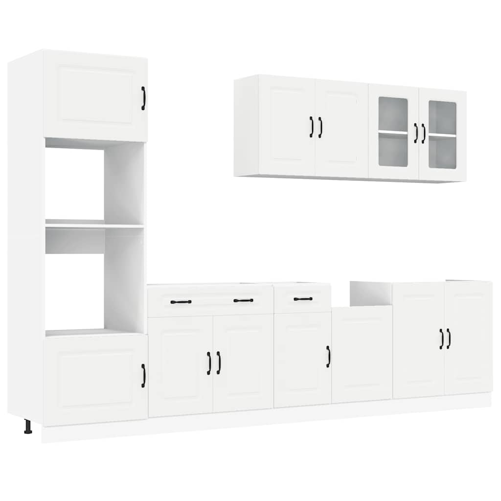 7-Piece Kitchen Cabinet Set "Kalmar" White Engineered Wood