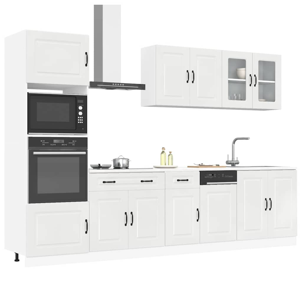 7-piece kitchen cabinet set "Kalmar" glossy white Wood