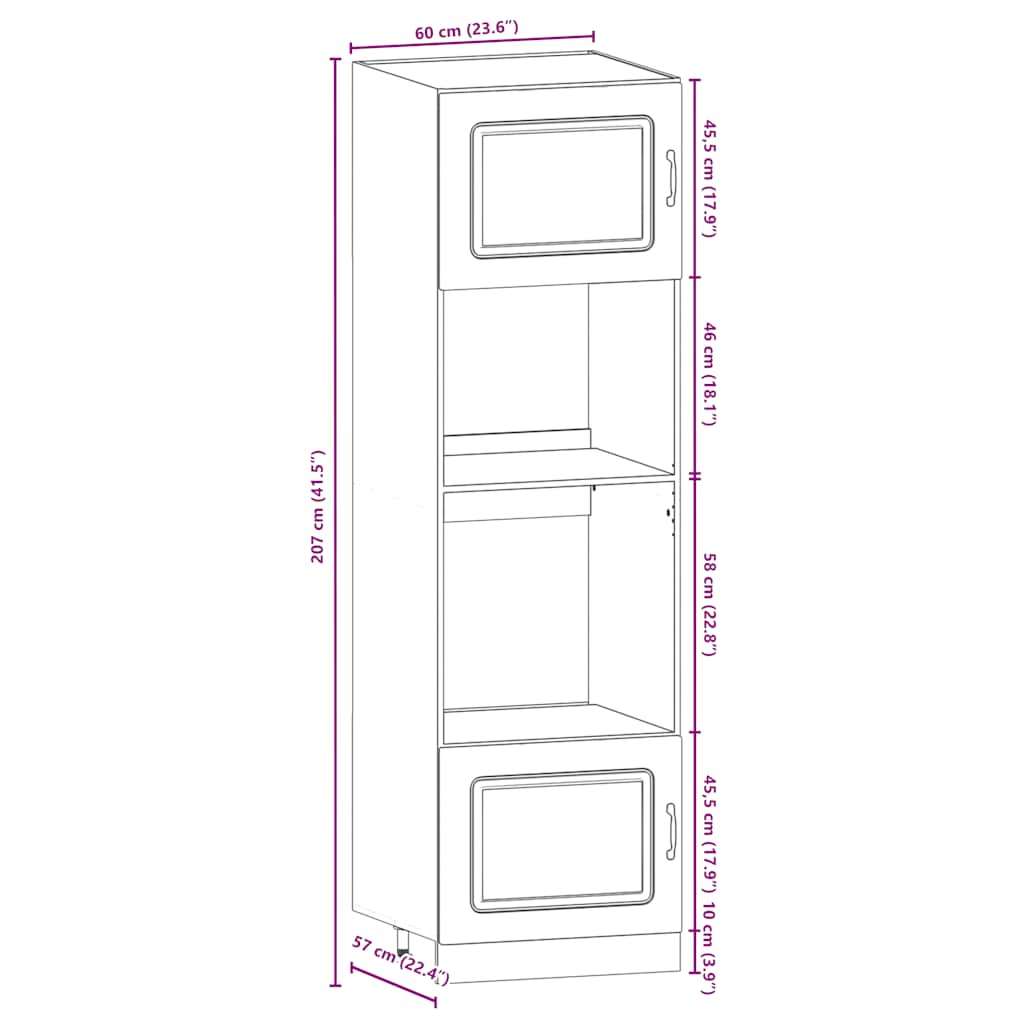 7-piece kitchen cabinet set "Kalmar" concrete gray Wood