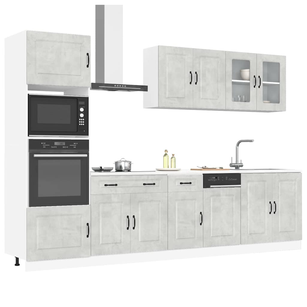 7-piece kitchen cabinet set "Kalmar" concrete gray Wood