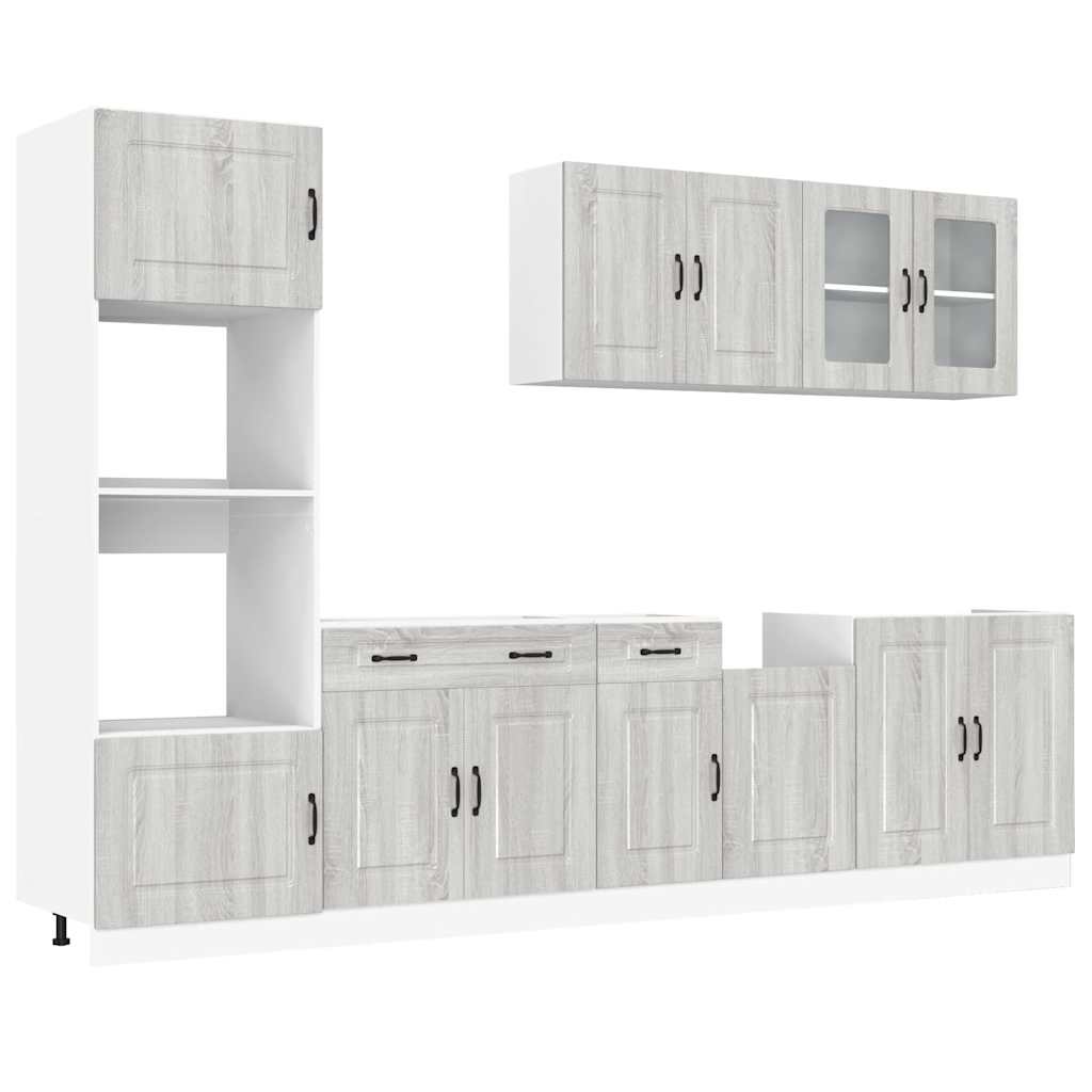 7-piece kitchen cabinet set "Kalmar" Sonoma wood gray