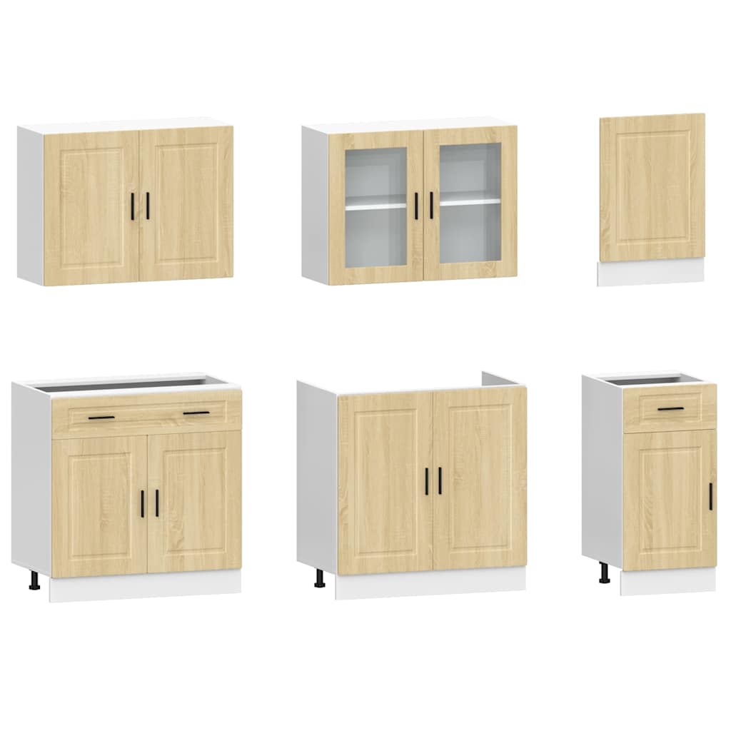 7-piece kitchen cabinet set "Kalmar" Sonoma oak