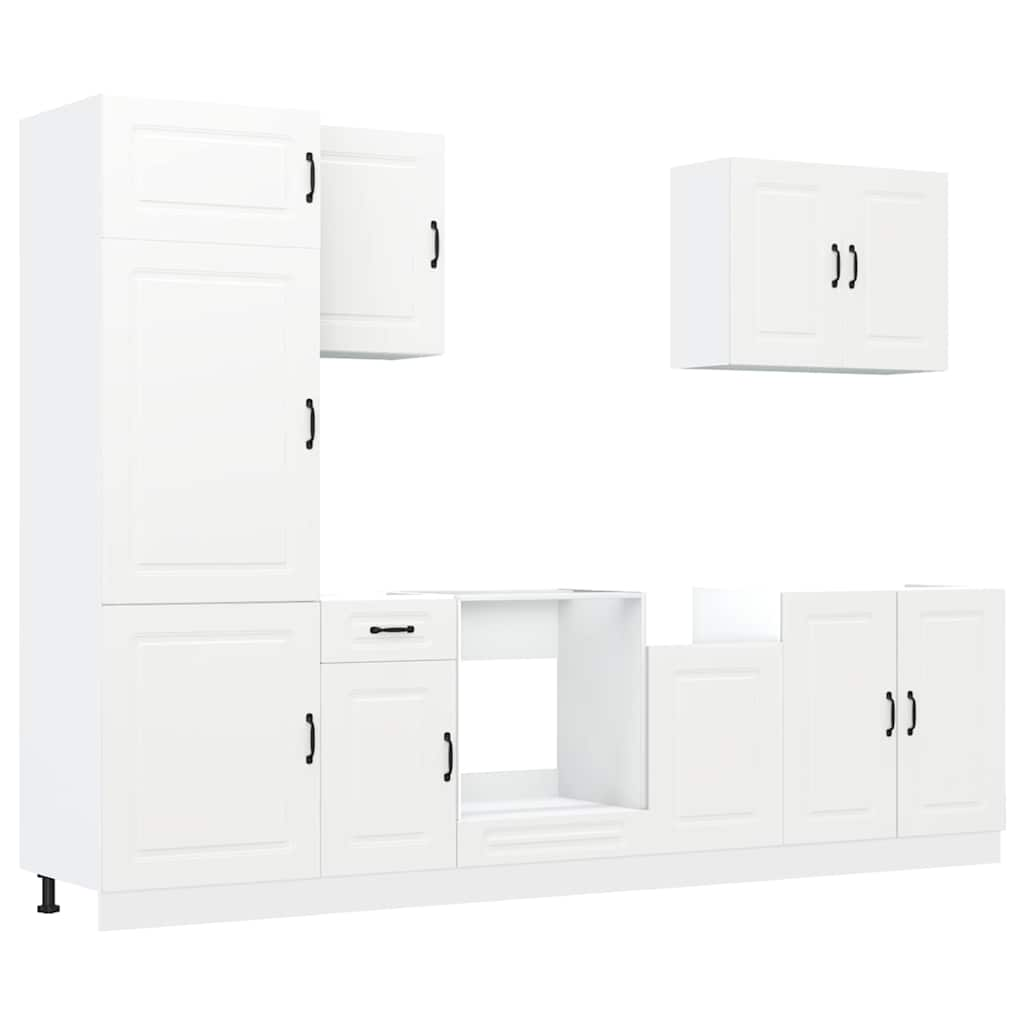 7-Piece Kitchen Cabinet Set "Kalmar" White Engineered Wood