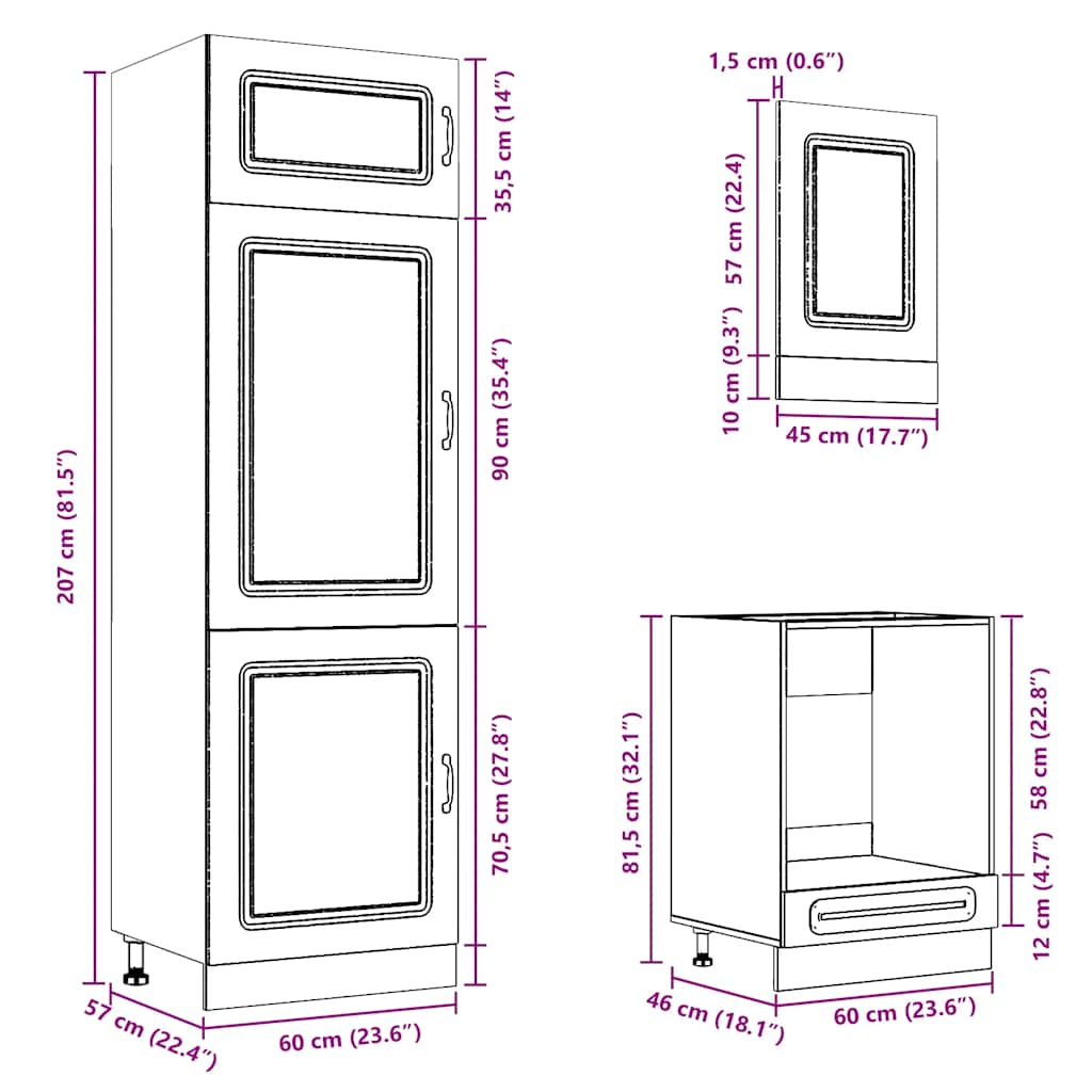 7-Piece Kitchen Cabinet Set "Kalmar" White Engineered Wood