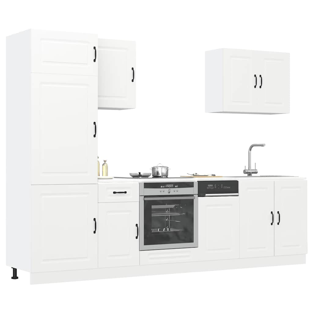 7-Piece Kitchen Cabinet Set "Kalmar" White Engineered Wood