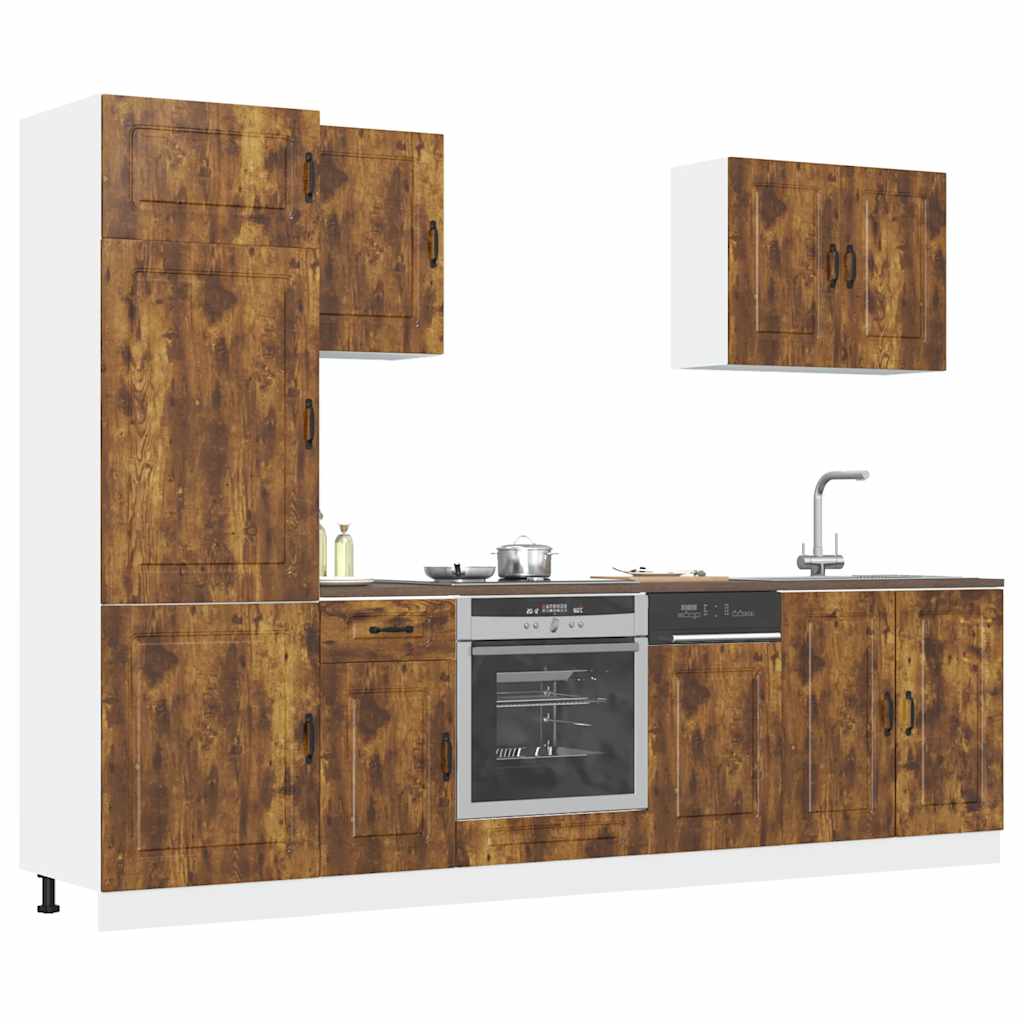 7-piece kitchen cabinet set "Kalmar" smoked oak Wood