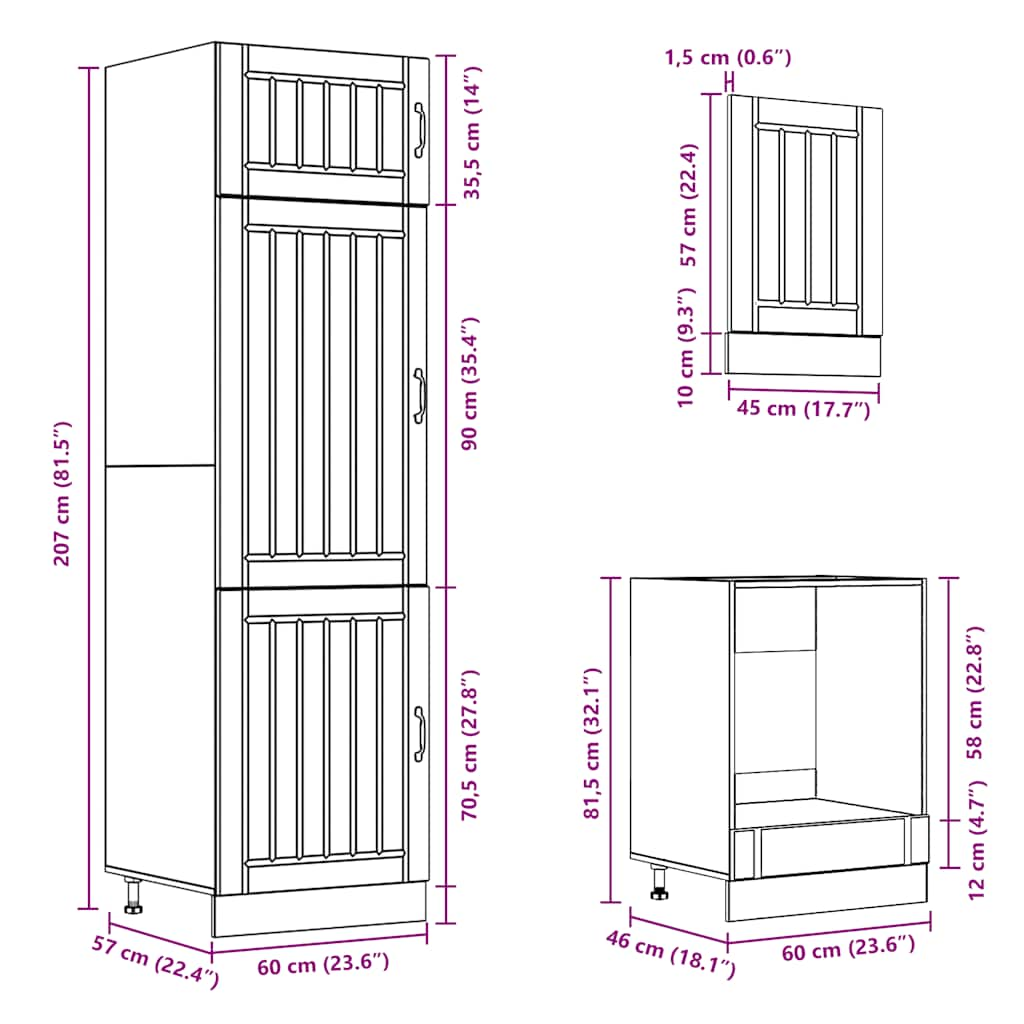 7-Piece Kitchen Cabinet Set "Kalmar" White Engineered Wood