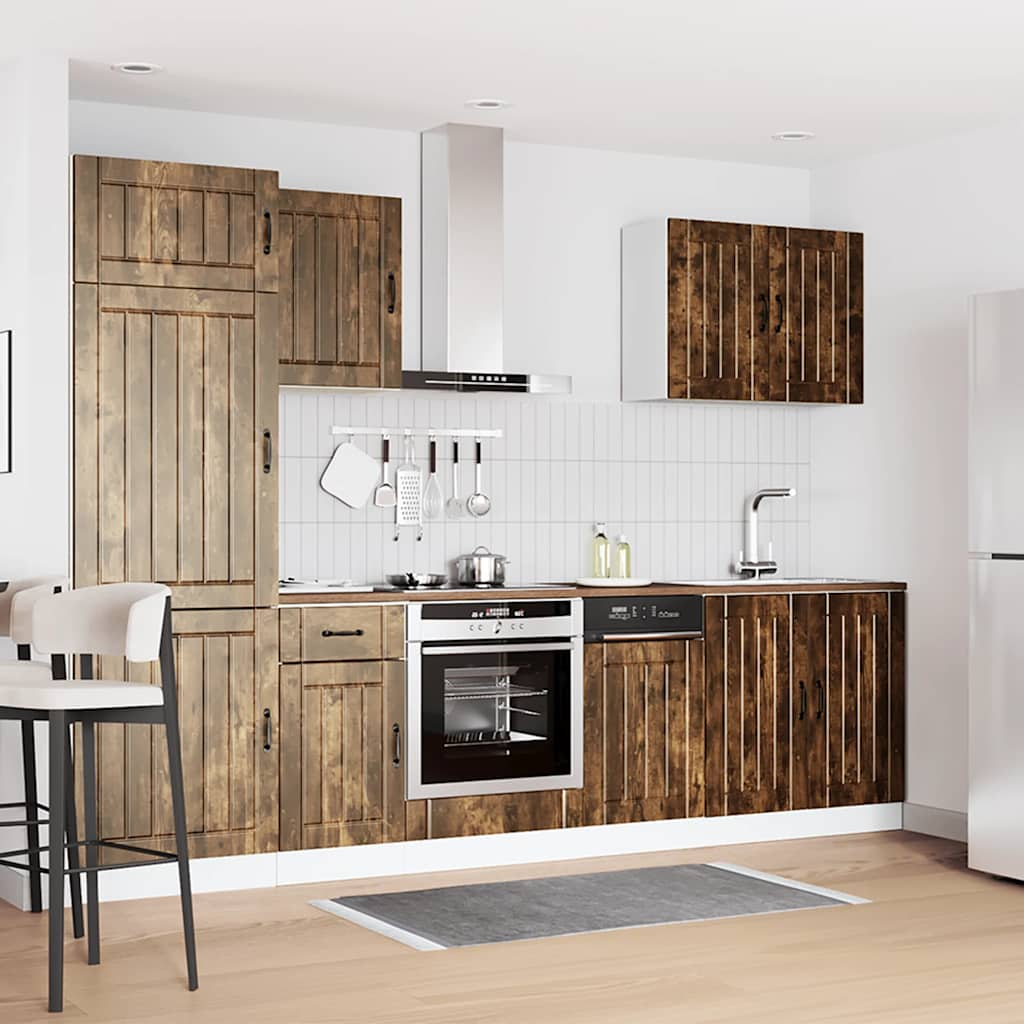 7-piece kitchen cabinet set "Kalmar" smoked oak Wood