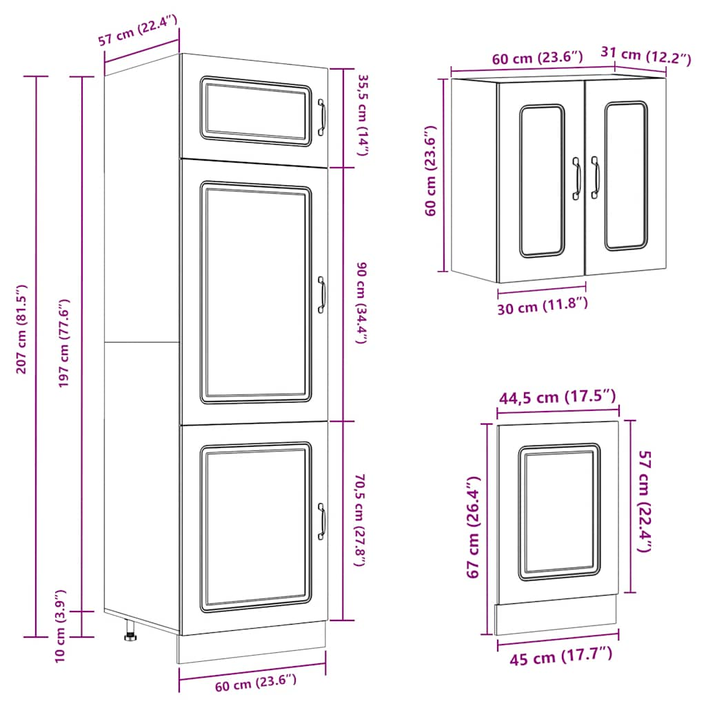 8-piece kitchen cabinet set "Kalmar" Sonoma oak