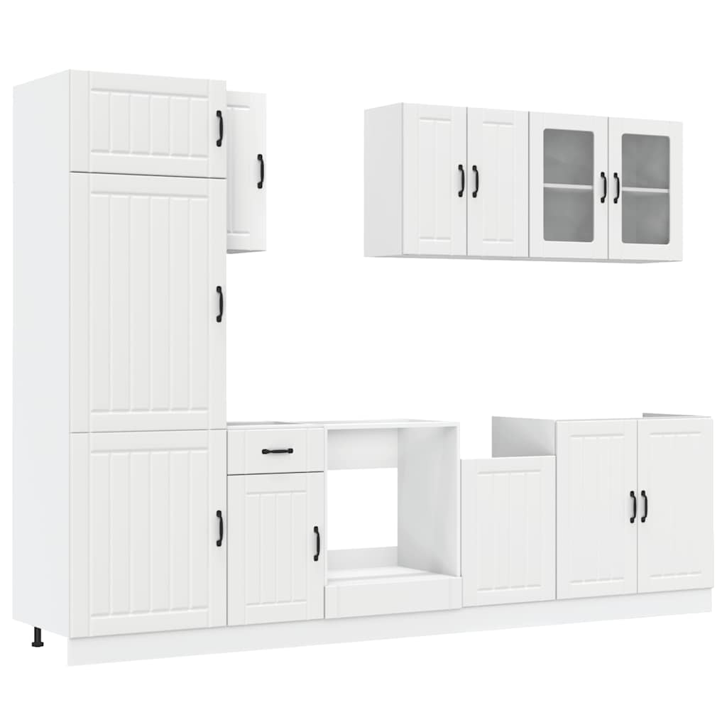 8-Piece Kitchen Cabinet Set "Kalmar" White Engineered Wood