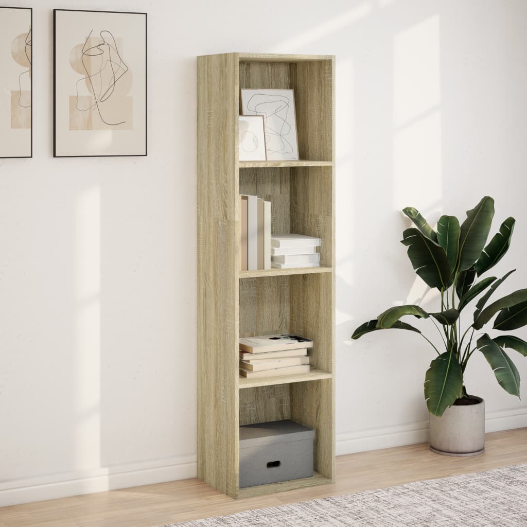 Bookcase, sonoma oak, 40x30x152 cm, processed wood