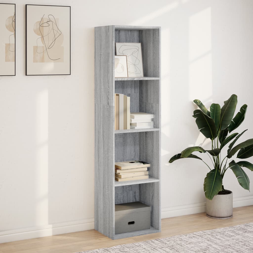 Bookcase, sonoma grey, 40x30x152 cm, engineered wood