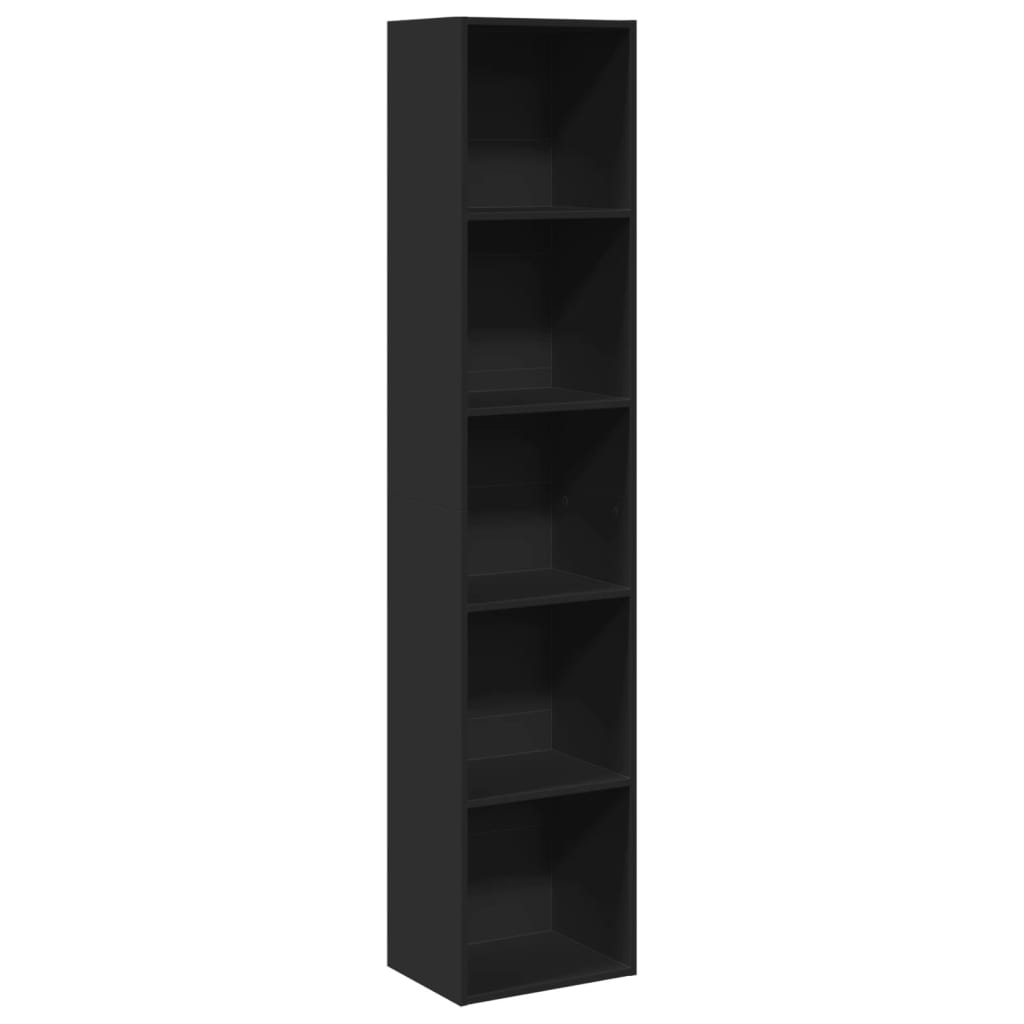 Bookcase, black, 40x30x189 cm, processed wood