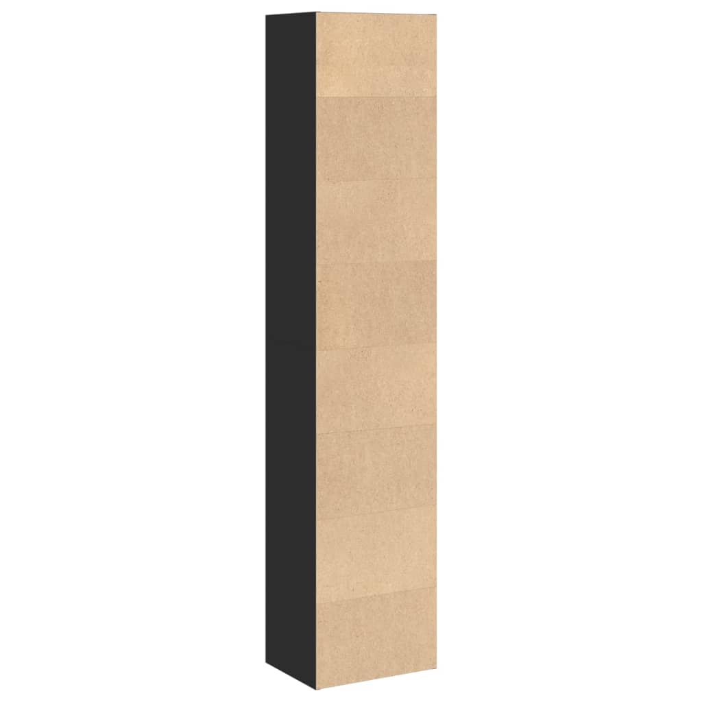 Bookcase, black, 40x30x189 cm, processed wood