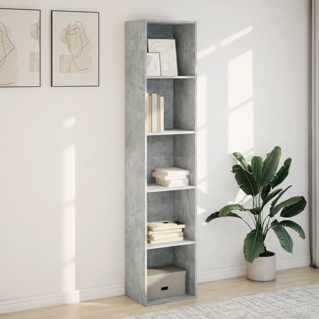 Bookcase, concrete grey, 40x30x189 cm, engineered wood