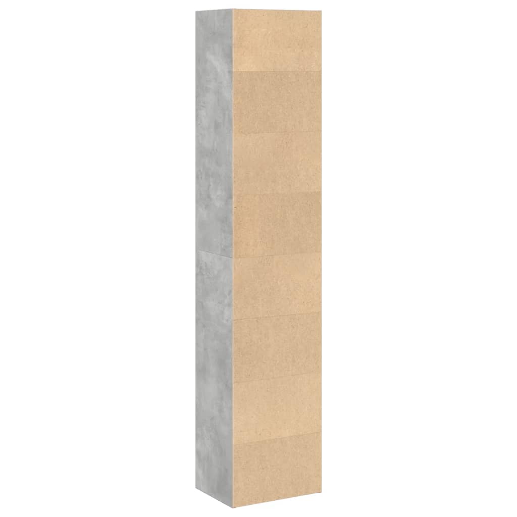 Bookcase, concrete grey, 40x30x189 cm, engineered wood