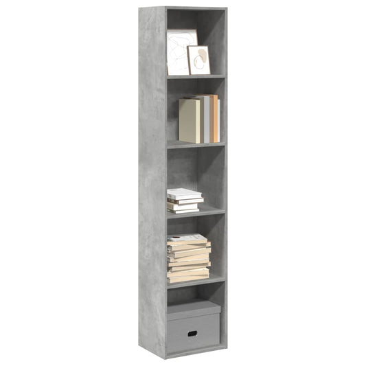 Bookcase, concrete grey, 40x30x189 cm, engineered wood