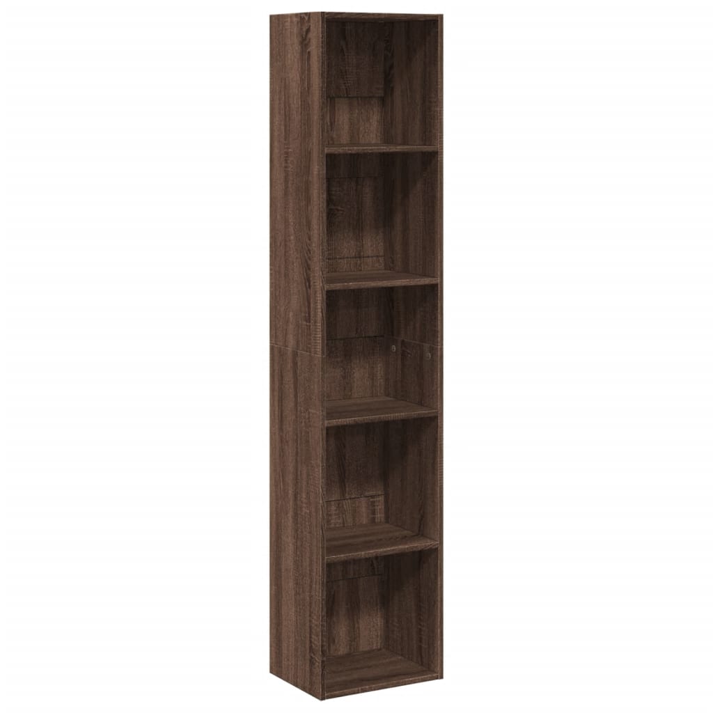 Bookcase, brown oak, 40x30x189 cm, processed wood