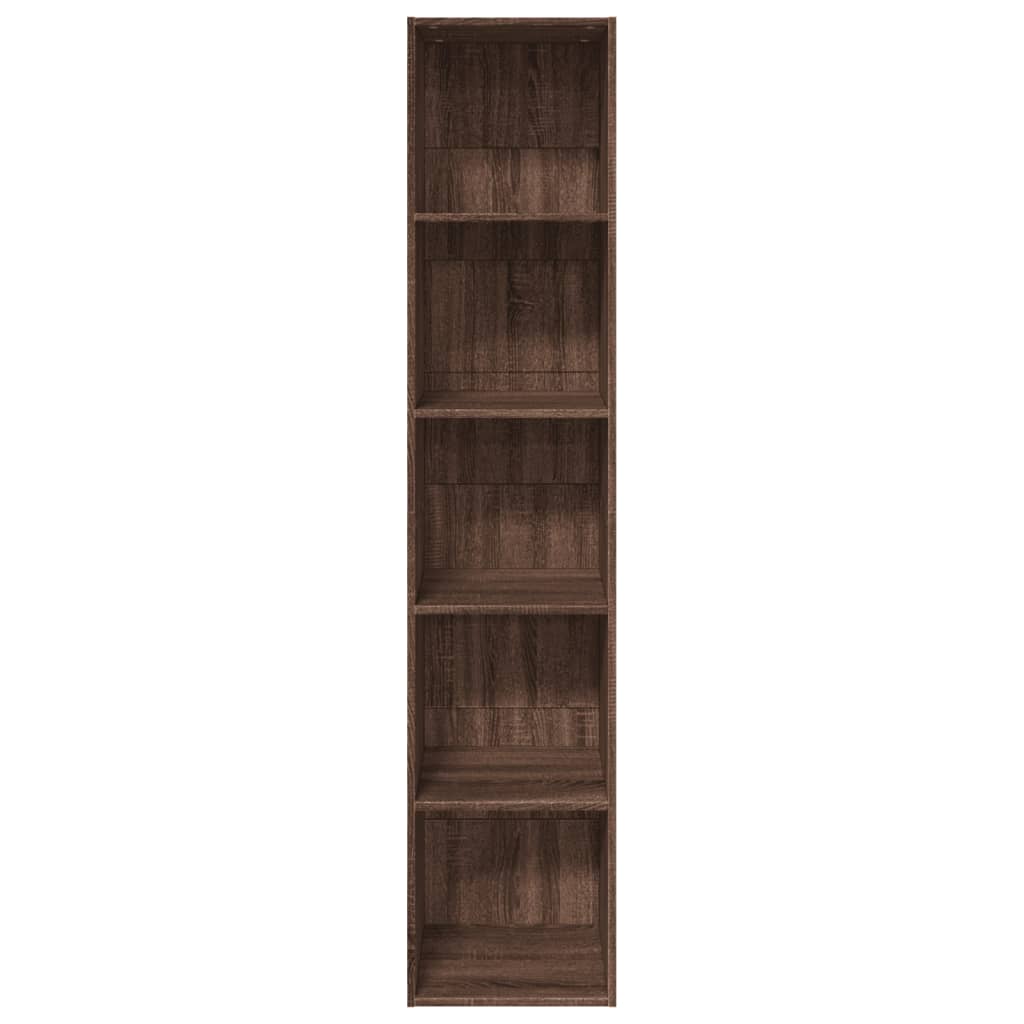 Bookcase, brown oak, 40x30x189 cm, processed wood